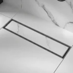 3x12 Tile Insert Floor Waste – SS 304, 1.5mm (Black / Steel) - FD-04