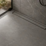 3x24 Tile Insert Floor Waste – SS 304, 1.5mm (Black / Steel) - FD-06
